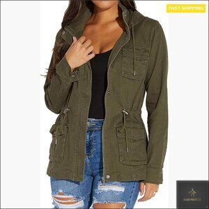 Utility Jacket Long Sleeve Slim Fit Classic Anorak Military Chic Fall Winter